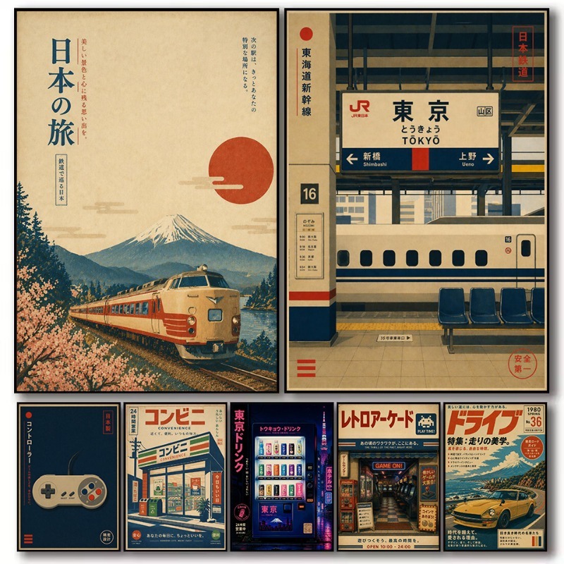 Japanese Lifestyle And Traditions - Affiche sur toile vintage japonaise traditionnelle,