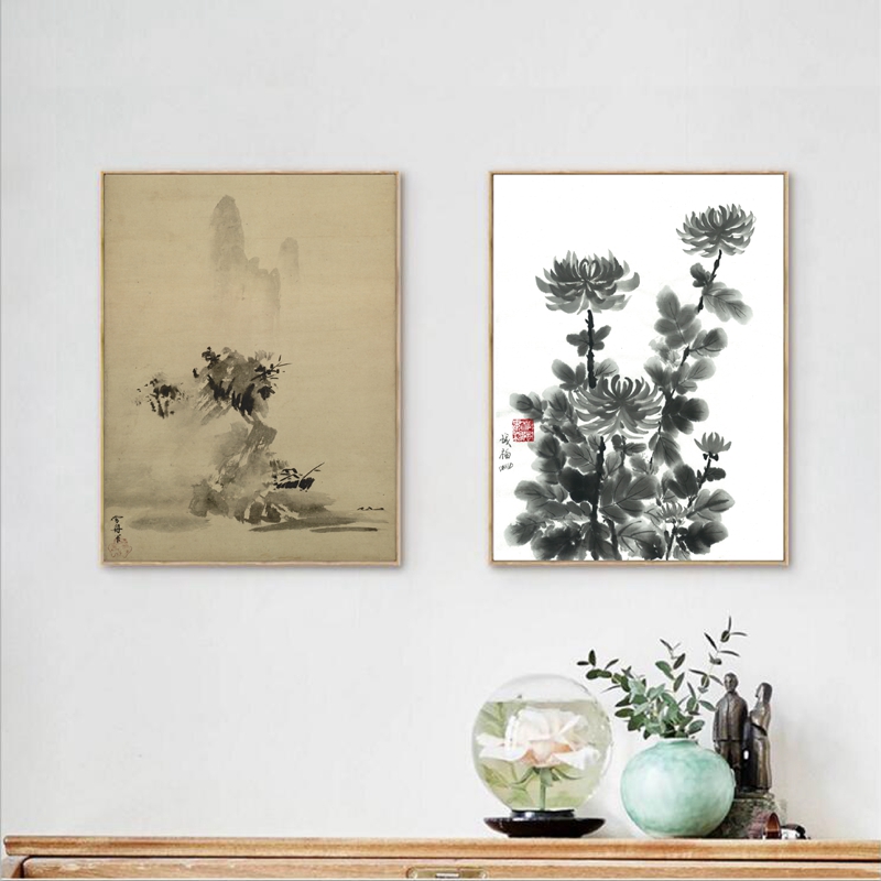 Japanese Lifestyle And Traditions - Peinture à l'encre japonaise traditionnelle, toile