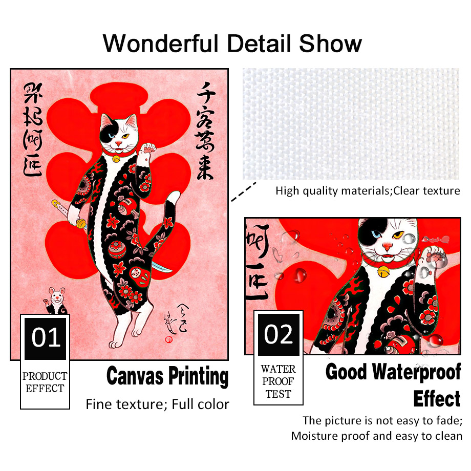 Art mural japonais de chat sam - Japanese Lifestyle And Traditions avis et prix